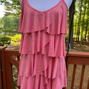 INC Pink Layered top with embellishments.